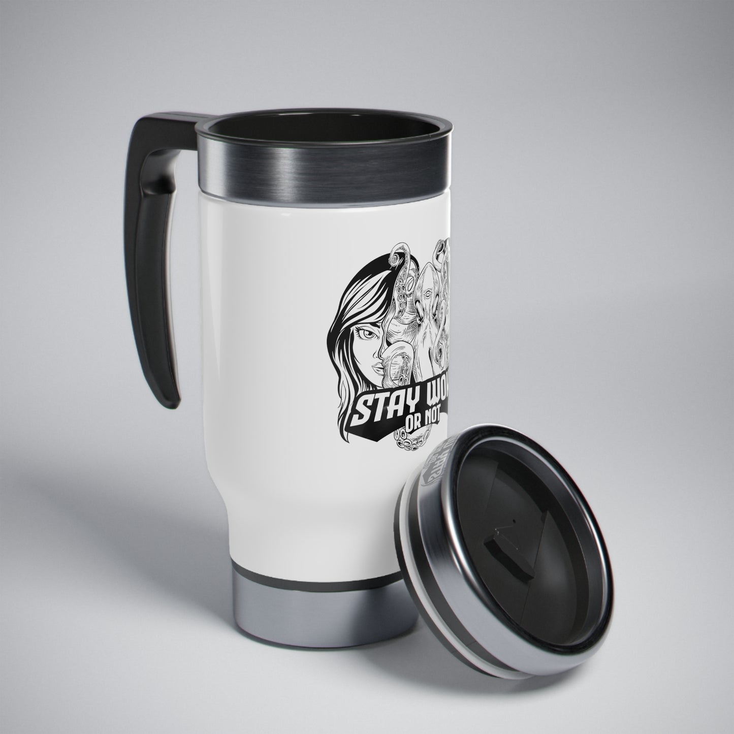 Stainless Steel Travel Mug with Handle, 14oz