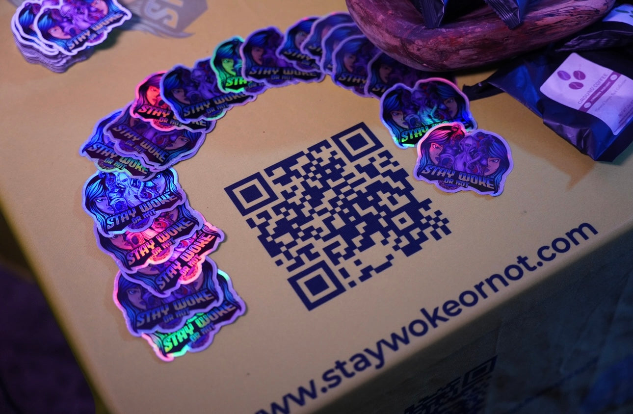 Stay Woke or Not Holographic Sticker